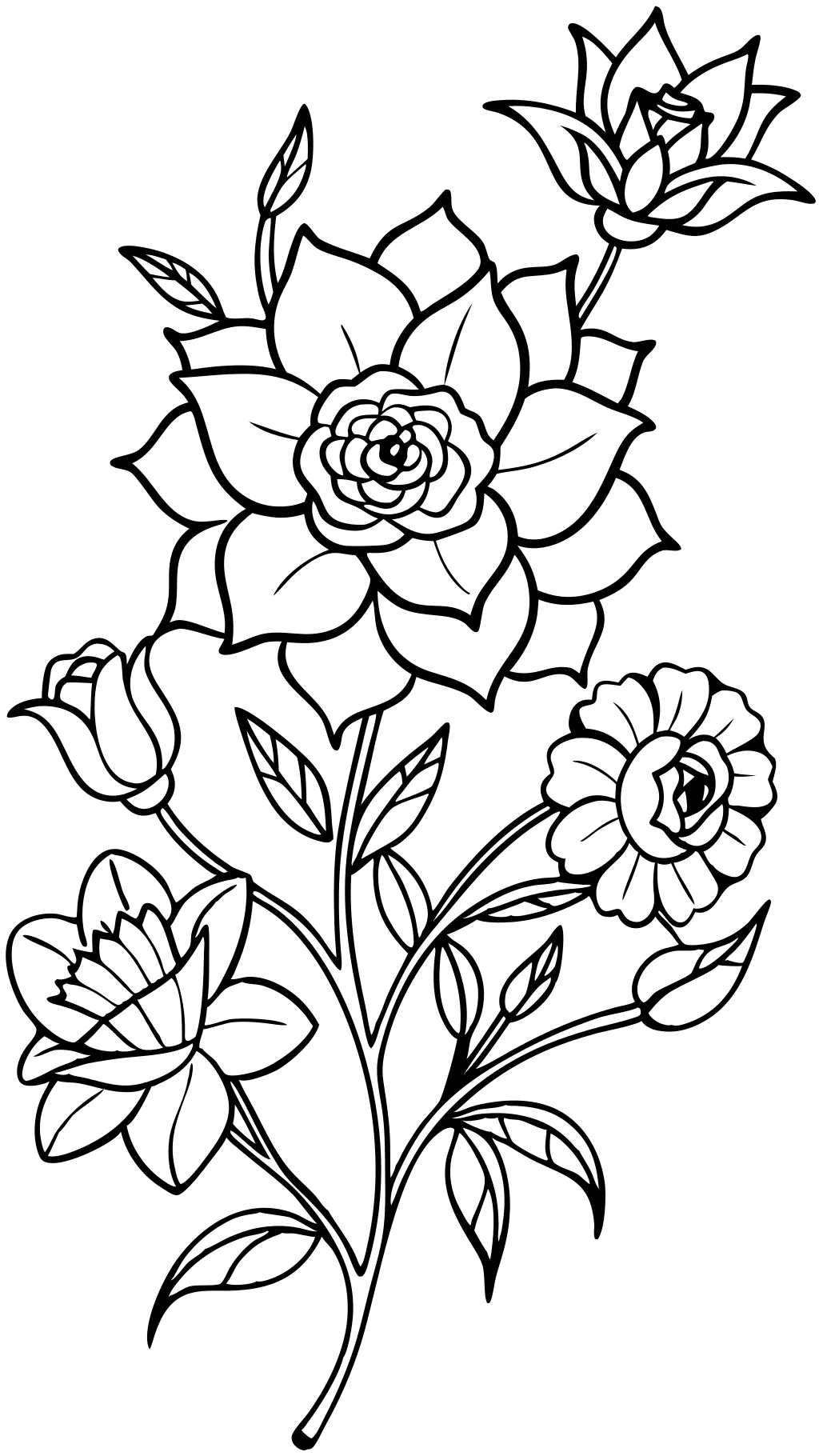 beautiful flower coloring pages